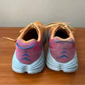 Hoka Women’s Rincon 3 Running Workout Athletic Shoes 7.5B Orange Pink‎ Blue thumbnail 2