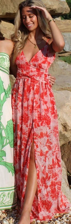 SheIn Red Maxi Dress thumbnail 1