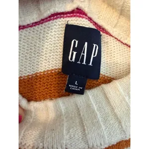 Gap Womens Large‎ Rainbow Stripe Crewneck Sweater Ivory Multi Color Cotton Blend thumbnail 2
