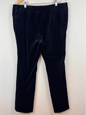 Saks Fifth Avenue Madison Fit Navy Velvet Straight Leg Pants Size 12 Cotton thumbnail 11