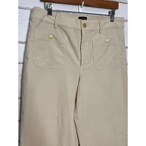 J.Crew Lizzie Pant Size 30 Beige Wide Leg Utility Pants Cotton Stretch thumbnail 11