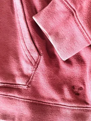 American Eagle Outfitters Distressed Rose Pink Hooded Pullover Sweatshirt Sz S thumbnail 4