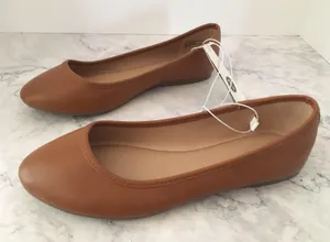 Ballet Flats, Size 7W Brown thumbnail 3