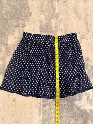 Flutterbye Navy Polka Dot Pleated Mini Skirt Blue Size M thumbnail 3