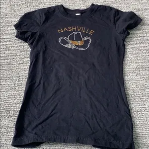 Nashville Rhinestone T Shirt Black thumbnail 1