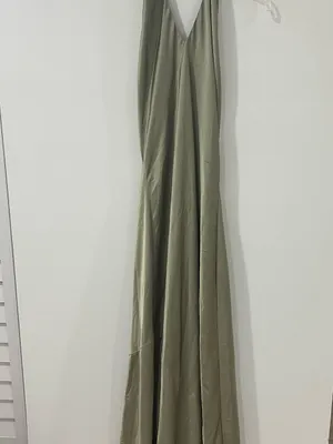 Show Me Your Mumu Sage Satin Halter Cowl Maxi Dress S Y2K thumbnail 4