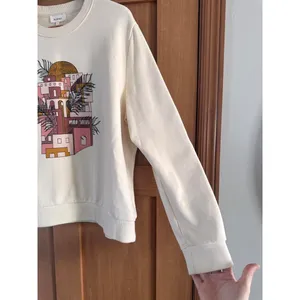 Bohme Graphic Crewneck Pullover Sweatshirt Ivory Cotton Women’s size Large thumbnail 3