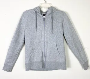 The North Face Timberwood Grey Plush Faux Fur Lined Zip Up Hooded Jacket Size M thumbnail 1