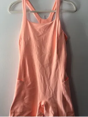 FP Movement by Free People Never Better Runsie Peach Pink Athletic Romper thumbnail 4
