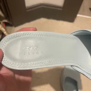 Nwot Asos Square Toe Heeled Sandals Baby Blue Us8 thumbnail 10