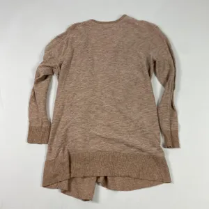 Madewell Cardigan Sweater Womens Small Tan‎ Stripe Open Front Longline Pockets thumbnail 5