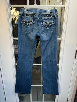 Y💐Miss Me Blue Embellished Wide Leg Jeans thumbnail 2