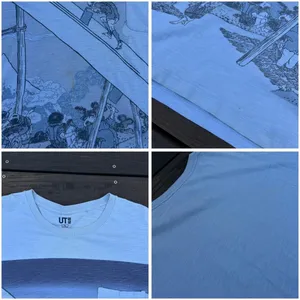 Light Blue Uniqlo Hokusai Mt Fuji Graphic Tee thumbnail 7