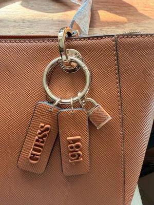 Guess Bag Noelle Medium Laptop Office Tote Bag Light Cognac Brown Work Bag thumbnail 3