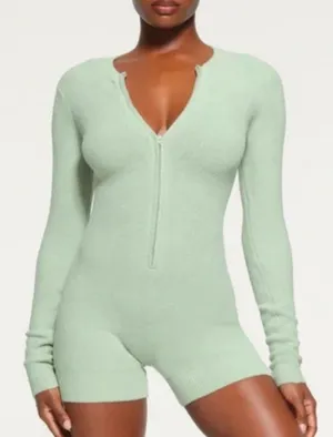 NWT SKIMS mint green cozy light onesie  thumbnail 1