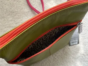 BNWT Genuine leather multicolor color block crossbody bag thumbnail 4