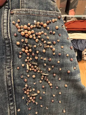 White House Black‎ Market Dark Blue Boot-Cut Jeans with Embellishment 4 nwt thumbnail 7