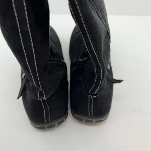 Dr Scholls black mid calf side zip round toe synthetic boots warm women size 8 thumbnail 8