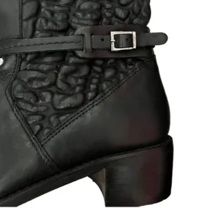Mariana bubble leather Reanna boots BLACK Western Casual Mid Calf thumbnail 10