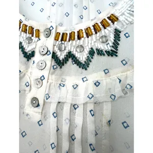 SUNDANCE | L | Blouse Top Womens Shirts Semi Sheer Embellished Beaded Pullover thumbnail 3