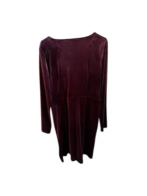 LOFT Velvet Wrap Large Plumberry Faux Wrap Cocktail Holiday Party Dress thumbnail 4