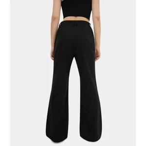 Halara High Waisted Belted Button Zipper Pocket Flare Casual Cargo Pants Black L thumbnail 2