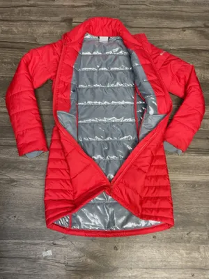 Columbia Women’s S Red Omni-Heat Long Puffer Coat Full Zip thumbnail 7
