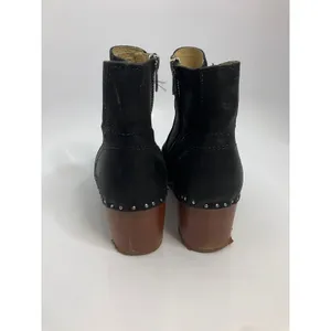 Troentorp black leather ankle Boots Women 38 Black Good Studded Clog casual thumbnail 5