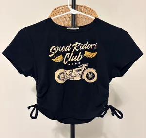 Black Speed Riders Club Side-Tie Graphic Tee thumbnail 1