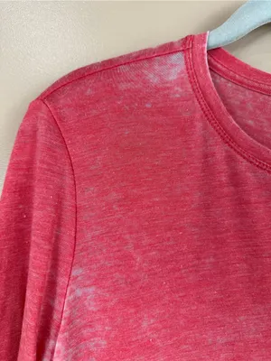Aerie Distressed Long Sleeve Tee Pink Coral Soft Casual Lightweight Boho M thumbnail 2
