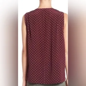 Madewell Burgundy Silk Tank Blouse in Star Mix Medium thumbnail 3