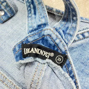 BLANKNYC Acid Wash Denim Overall Dress Blue Distressed Frayed Mini Sz 25 Classic thumbnail 2