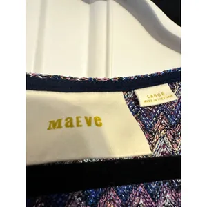 Anthropologie Maeve Shift‎ Dress Chevron Zigzag Multicolor Knit Ruffle S thumbnail 9