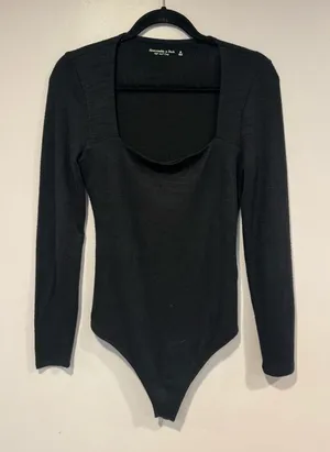 Black Abercrombie‎ and Fitch square neck soft bodysuit thumbnail 1