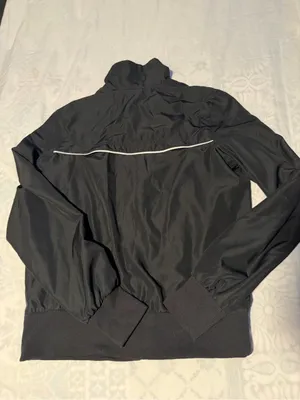 Nike women Black Windbreaker Jacket with White Piping size M thumbnail 2