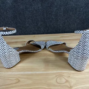 Steve Madden Irenee Polka Dot Block Heel Sandals Black White 7.5M thumbnail 11