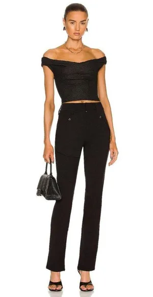 RTA Jewel Off The Shoulder Corset Top Black Womens Size 2 thumbnail 4