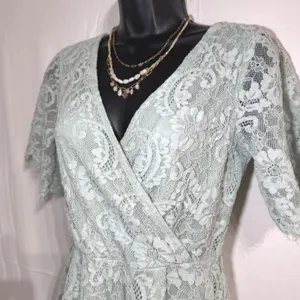 Altard State Sage Green Lace Romper Womens S Open Back Cottagecore Bridal Boho‎ thumbnail 5