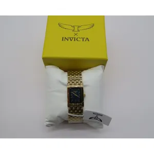 Invicta Gold Tone Rectangular Blue Dial Watch with Brick Link Bracelet thumbnail 7