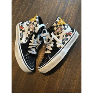 Vans Sk8-Hi Skateistan High Top‎ Sneakers Mens 4.5 Womens 6 Black Checkerboard thumbnail 3