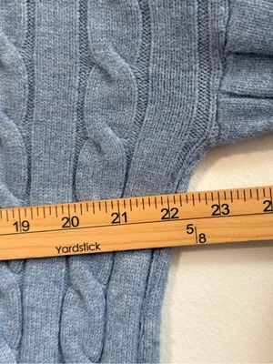 Cotton On Blue Cable Knit Crewneck Sweater Jumper Size Medium Box Fit thumbnail 7