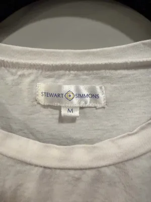Stewart Simmons University of Georgia Bulldogs Logo Cropped Rolled Hem Tee White thumbnail 3