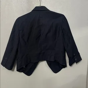 LUX Women Blazer Cropped 3/4 Sleeve Single Button Black Large thumbnail 4
