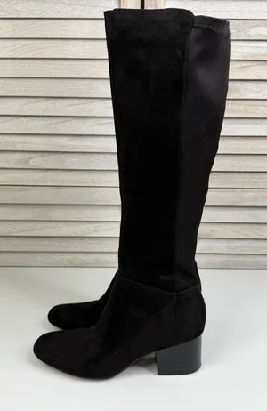 A2 by Aerosoles Black "Condominium" Faux Suede/Nylon Knee High Riding Boot-8.5 thumbnail 1