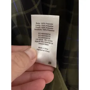 Babaton Aritzia Quincy Jacket Olive Green Plaid XS Tie Belt thumbnail 8
