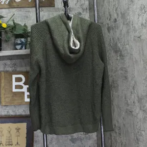 Lety & Me Womens Plus Size Sherpa Pullover Sweater Hooded Green 2X thumbnail 2