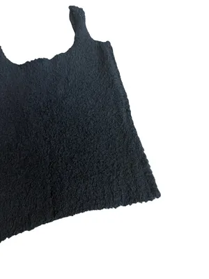 Skims Cozy Knit Fuzzy Teddy Sherpa Tank Top Black Onyx Stretch Size XS Women's thumbnail 6