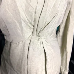 Anthropologie Sage Green Linen Blend Twist Front Midi‎ Dress US 8 UK 12 EU 40 thumbnail 4