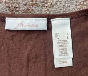 JH Collectibles Cap Sleeve Top Sequins Brown Large thumbnail 2