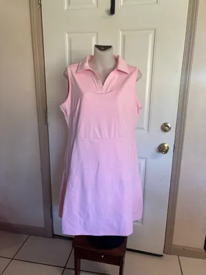 Large FKEEP (Amazon) light Pink Golf Tennis V-Neck Dress/ Shorts thumbnail 3
